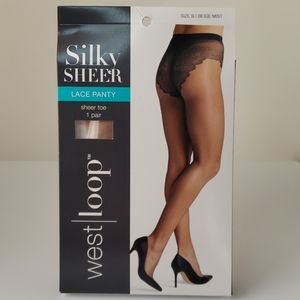 West Loop 1 Pair Silky Sheer Lace Panty Sheer Toe